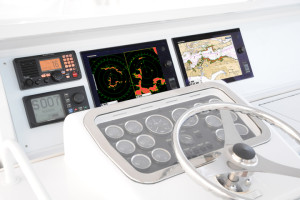Furuno's NavNet TZtouch displays on a modern helm.