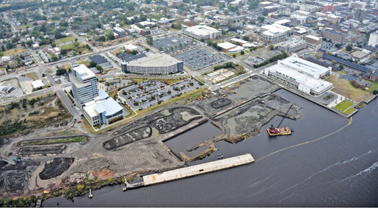 Port City Marina - The basin will be an integral part of the downtown Wilmington waterfront. Photo by Aerophoto